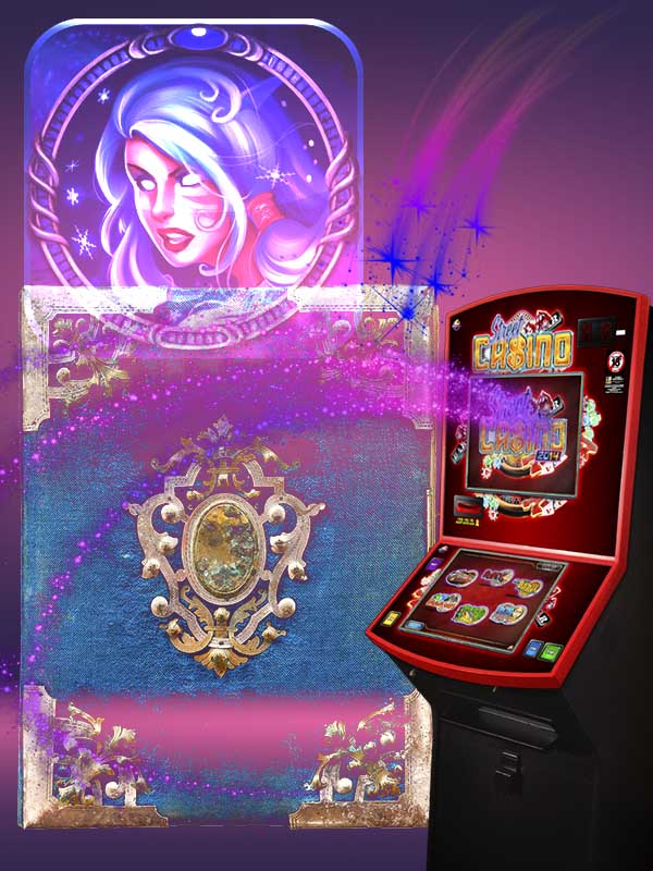 slot machine with magic book